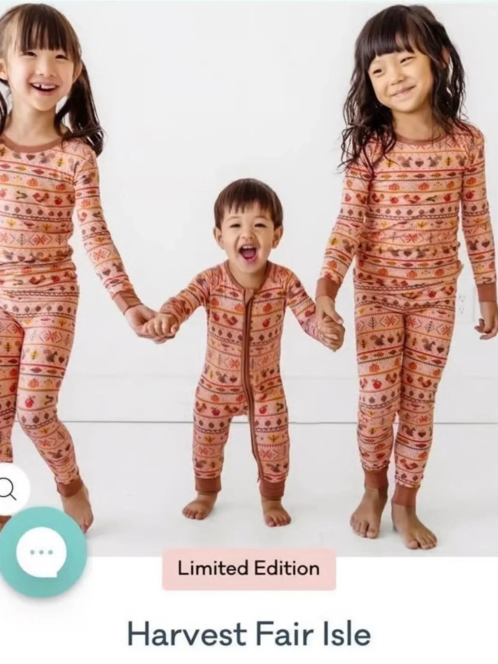 NIB Little Sleepies 3T Fall/Fair Isle Bamboo Zippy Romper